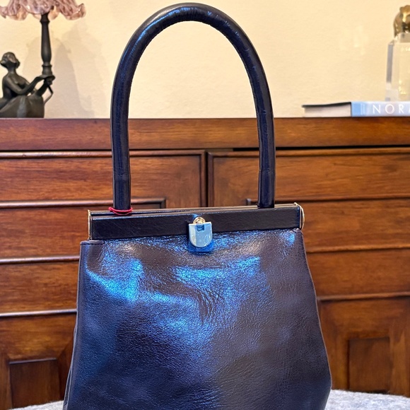 Frances Valentine Delphine Napalac Lady Bag – Black Patent Leather – NWT – Rare - Picture 2 of 13